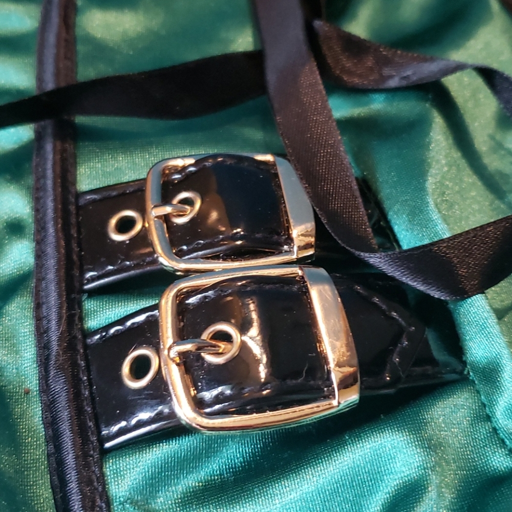 Body Rage Green Corset - Picture 3 of 5